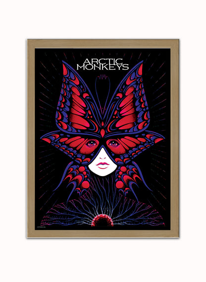 Arctic Monkeys Gig Poster Art Print 30x40m Vintage Poster Wall Art Print Light Wood