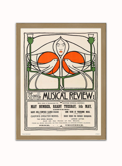 Charles Rennie Macintosh Art Print Poster Vintage Poster Wall Art Print 30x40cm Light Wood