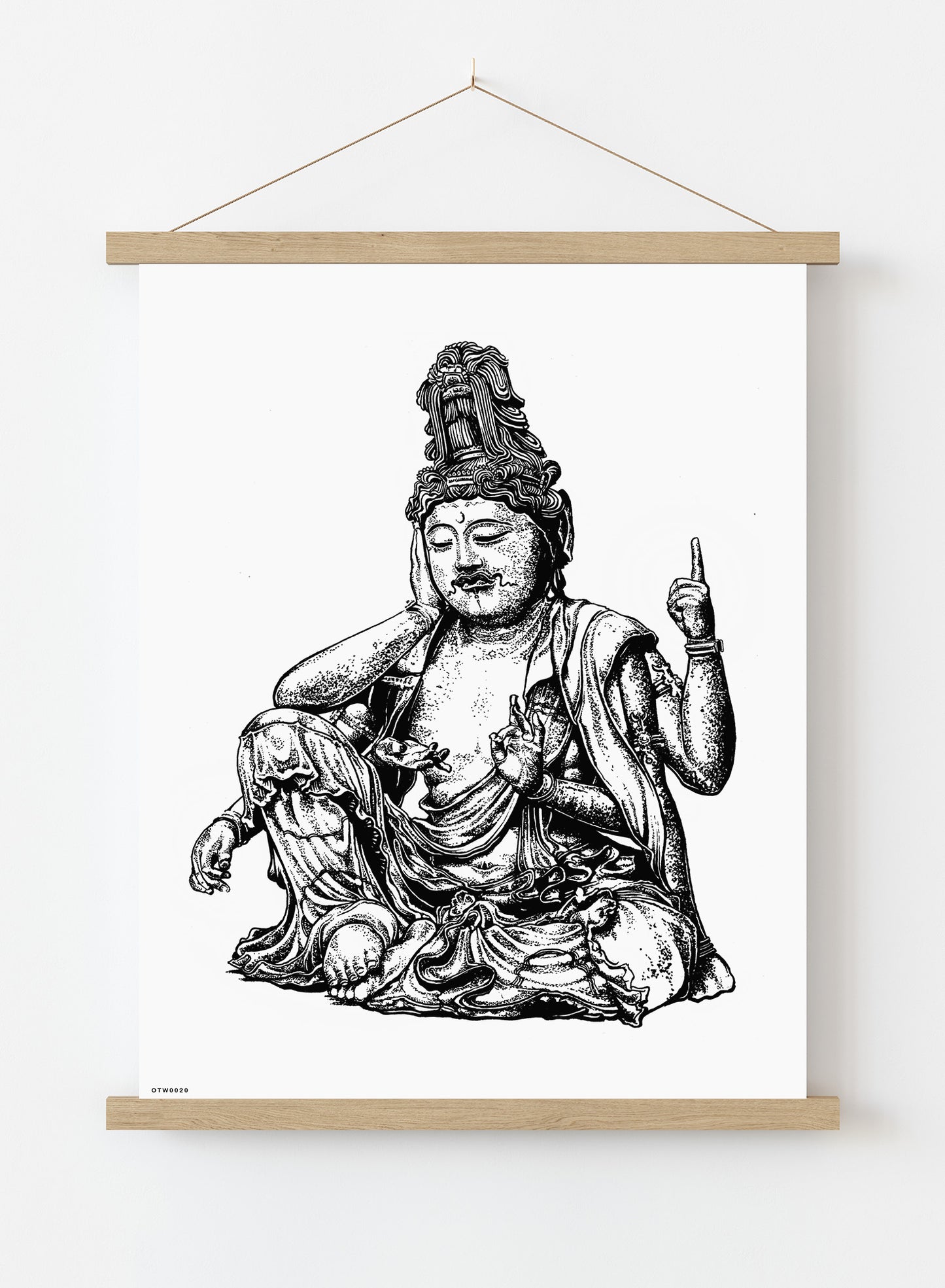 Buddha Art Print Vintage Art Wall Art Print 40x30cm Hanger
