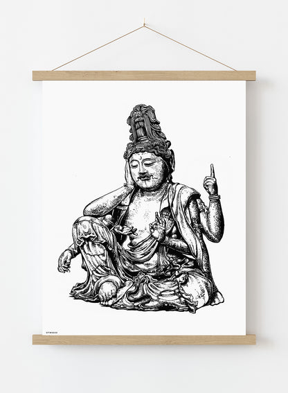 Buddha Art Print Vintage Art Wall Art Print 40x30cm Hanger