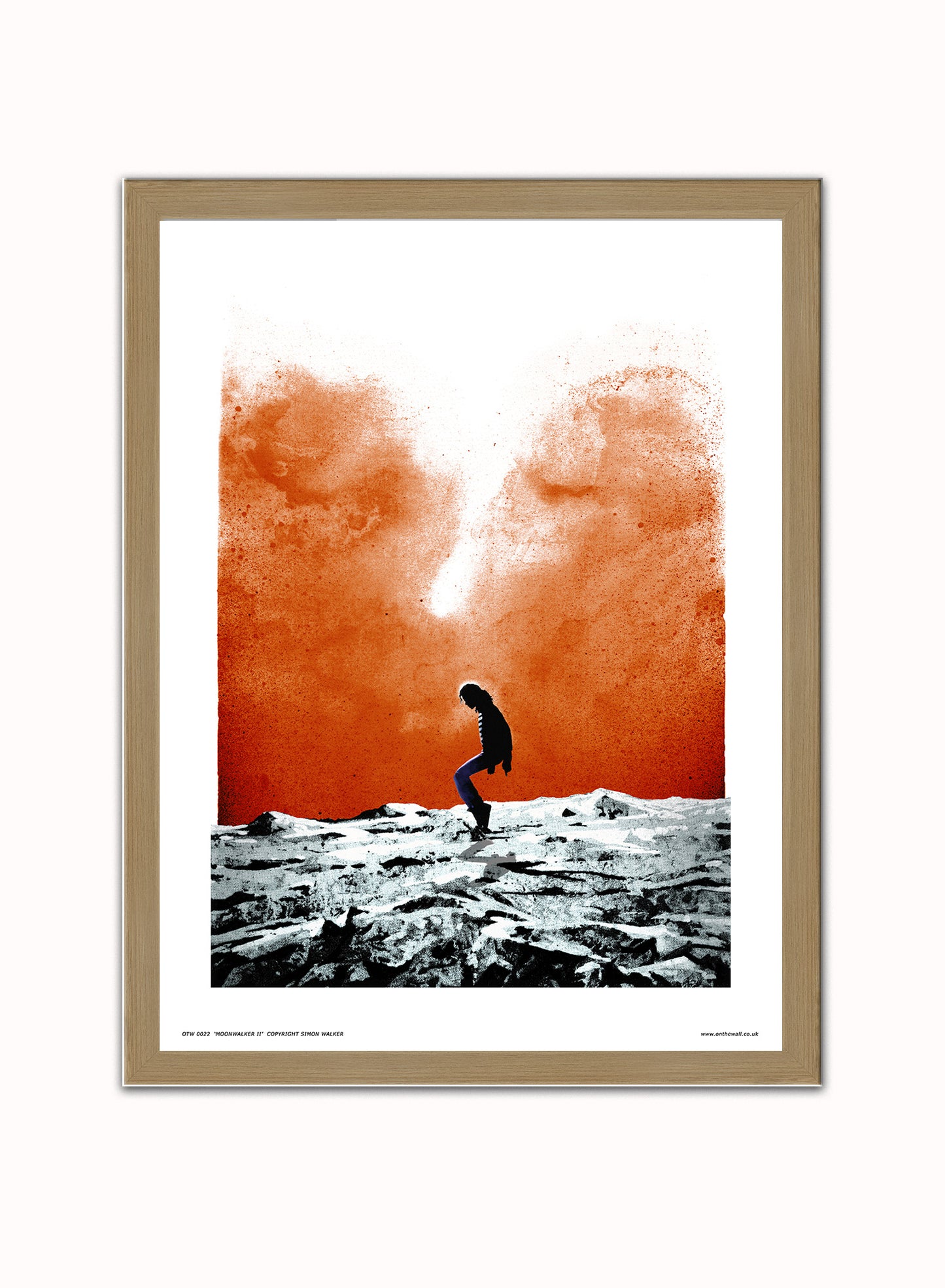 Michael Jackson - Moonwalker  - Poster Art Print Vintage Poster Wall Art Print 30x40cm Light Wood