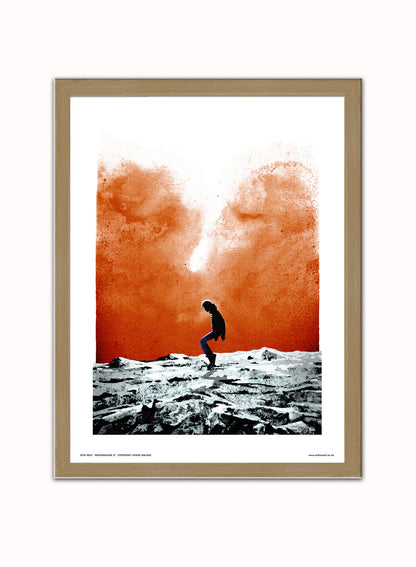 Michael Jackson - Moonwalker  - Poster Art Print Vintage Poster Wall Art Print 30x40cm Light Wood