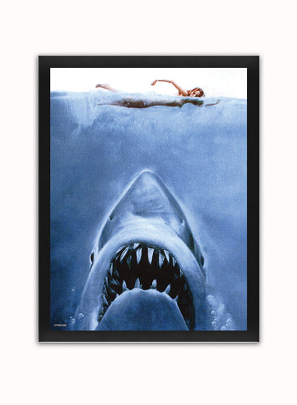 Jaws Book Cover Poster Art Print Vintage Poster Wall Art Print 30x40cm Black Frame