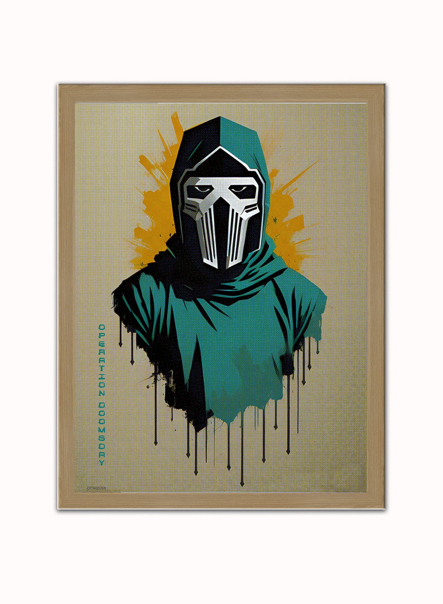 MF Doom Operation Doomsday Print – Andre Ibanez Vintage Poster Wall Art 30x40cm Light Wood