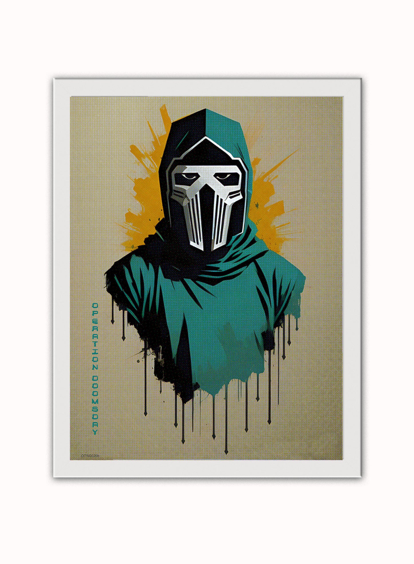 MF Doom Operation Doomsday Print – Andre Ibanez Vintage Poster Wall Art 30x40cm White Frame