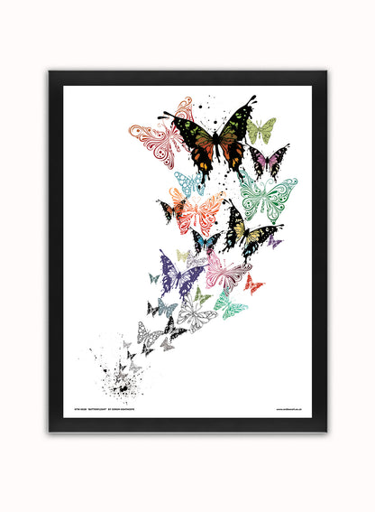 Butterflies by Simon Heathcote Poster Art Print Print – Simon Heathcote Poster Art Print Vintage Poster Wall Art 30x40cm Black Frame