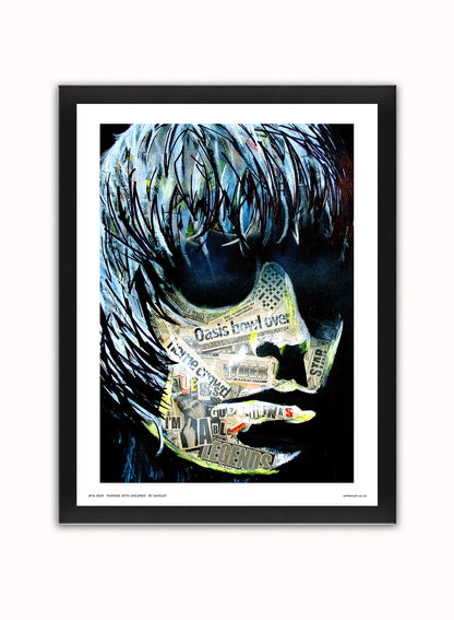 Oasis Liam Gallagher Poster Art Print Vintage Poster Wall Art Print 30x40cm Black Frame
