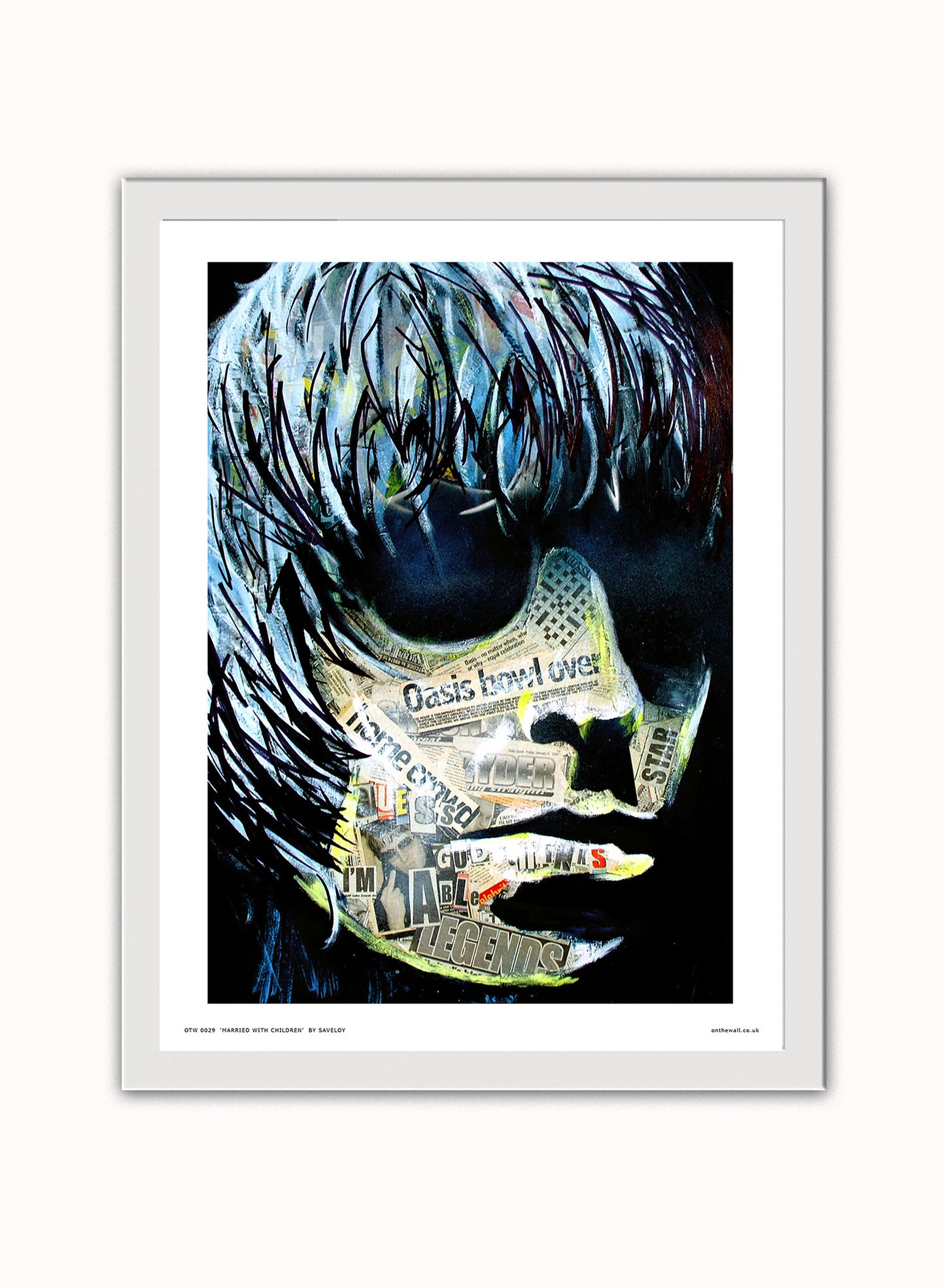 Oasis Liam Gallagher Poster Art Print Vintage Poster Wall Art Print 30x40cm White Frame