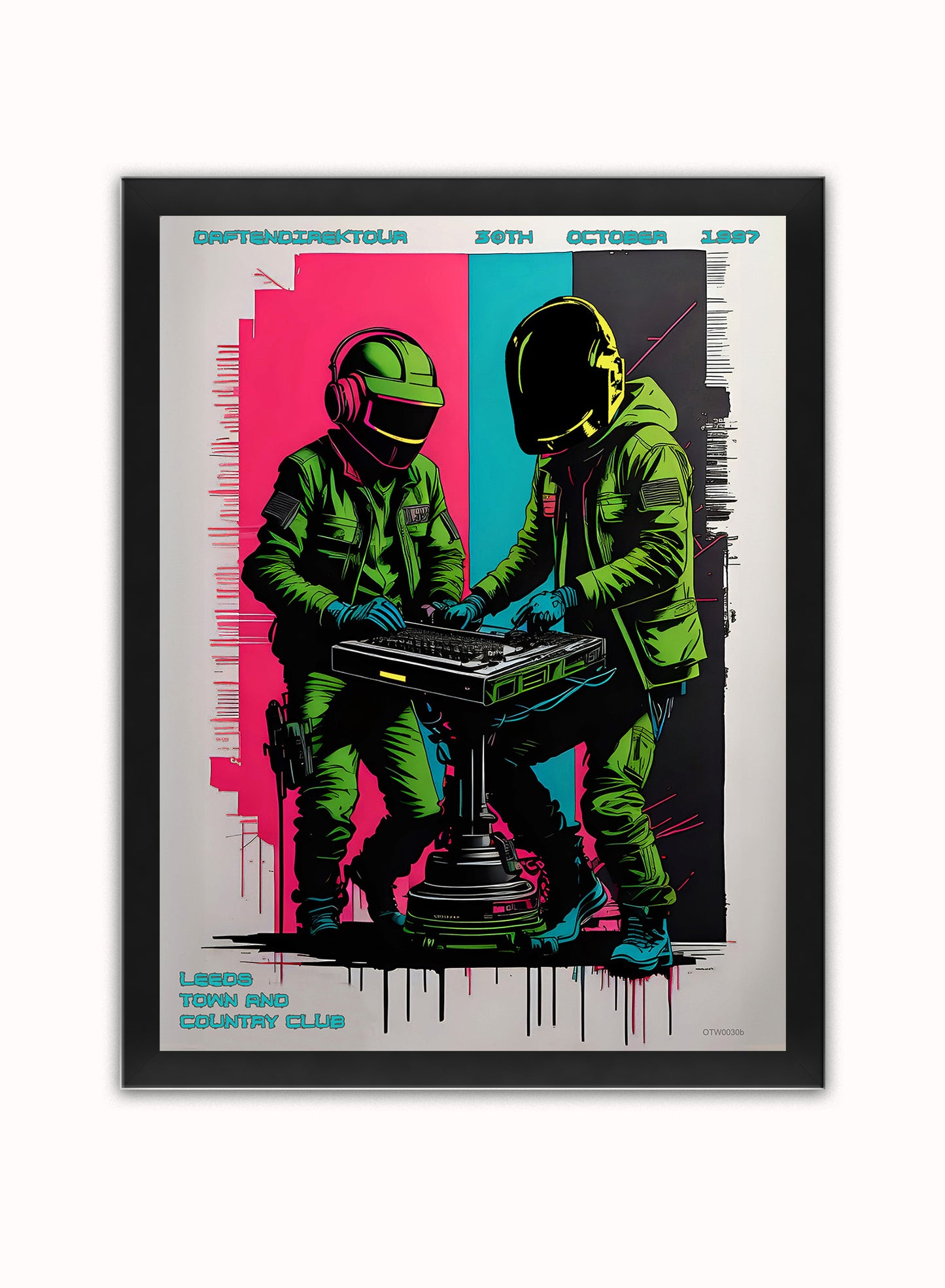Daft Punk Daftendirektour Print – Andre Ibanez Vintage Poster Wall Art 30x40cm Black Frame