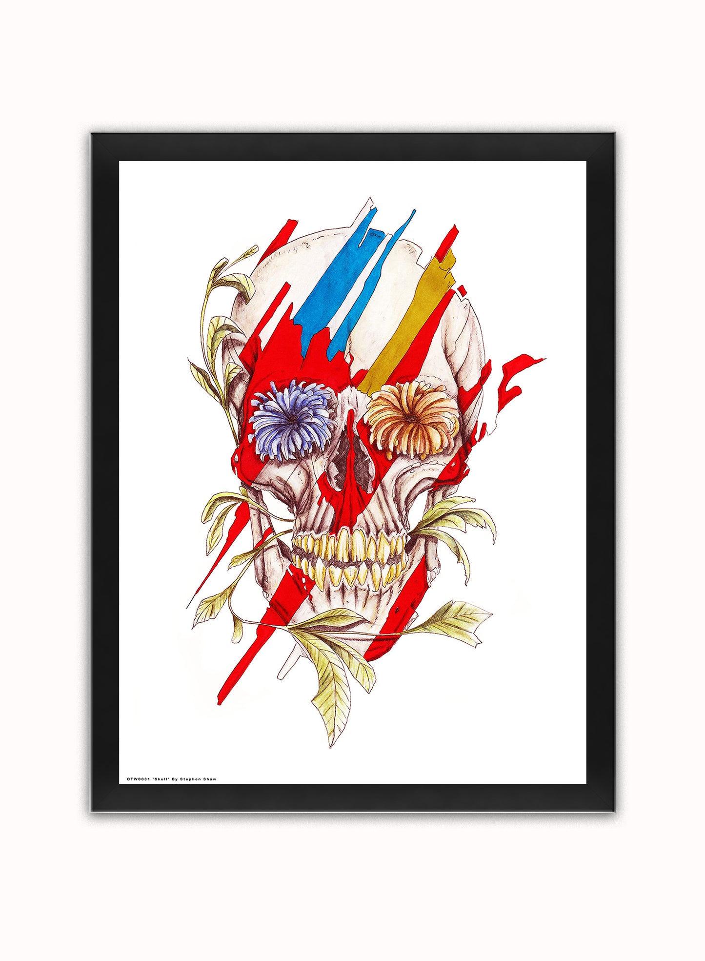 Skull Pop Poster Art Print Vintage Poster Wall Art Print 30x40cm Black Frame