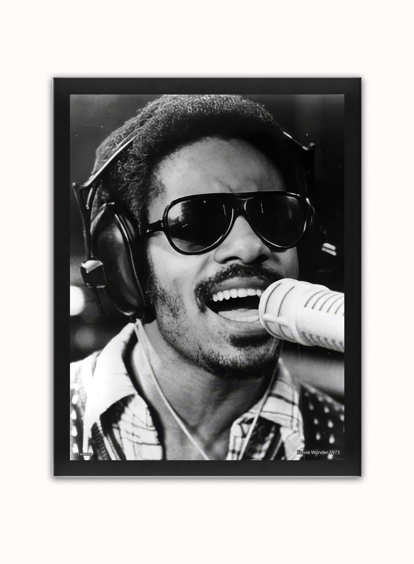 Stevie Wonder 1973 Poster Art Print 30x40m Vintage Poster Wall Art Print Black Frame
