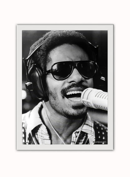 Stevie Wonder 1973 Poster Art Print 30x40m Vintage Poster Wall Art Print White Frame