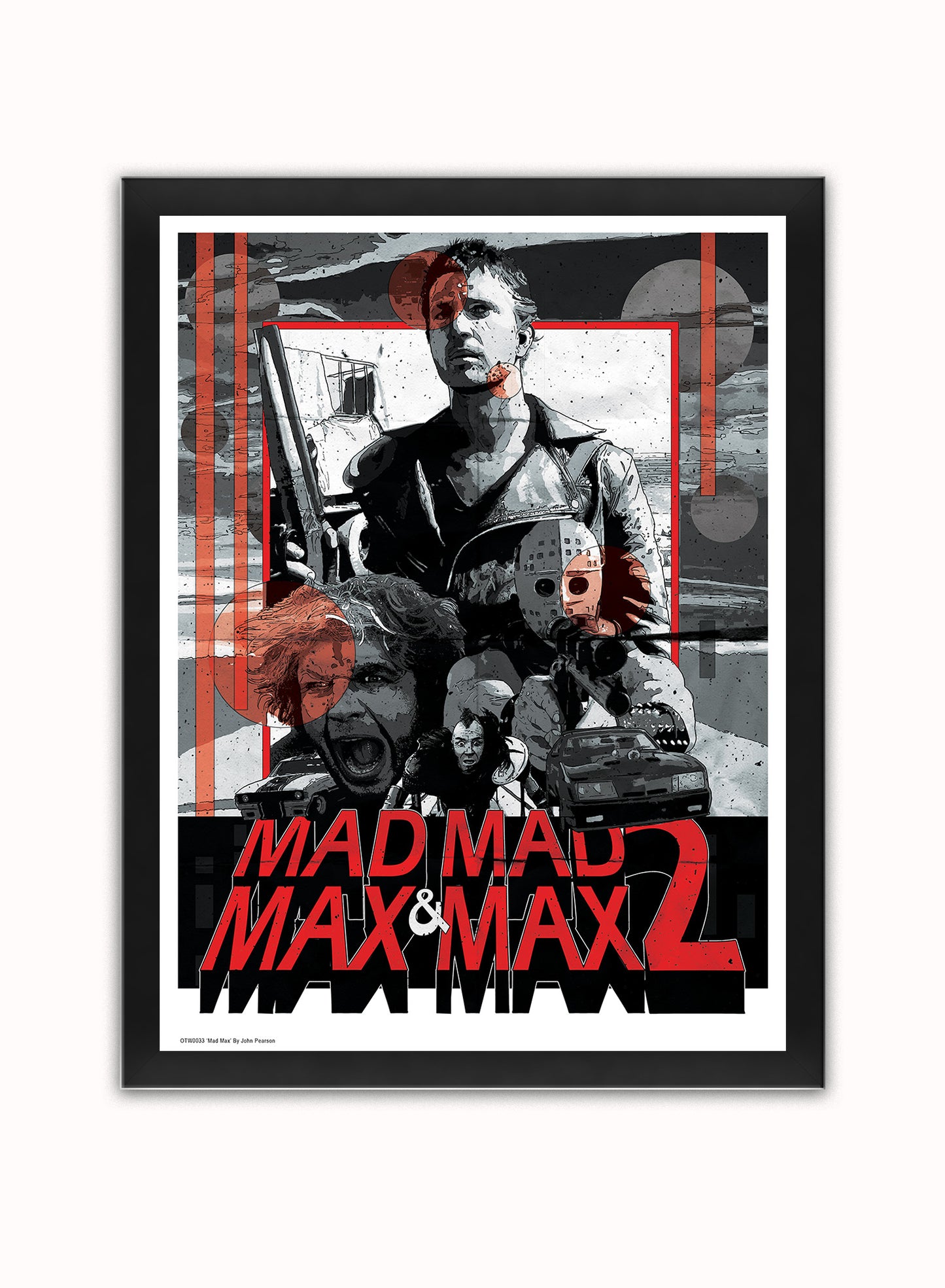 Mad Max Art Print Vintage Art Wall Art Print 40x30cm Black Frame