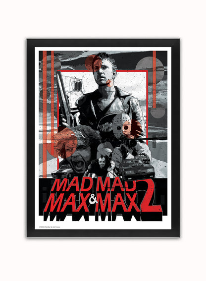 Mad Max Art Print Vintage Art Wall Art Print 40x30cm Black Frame