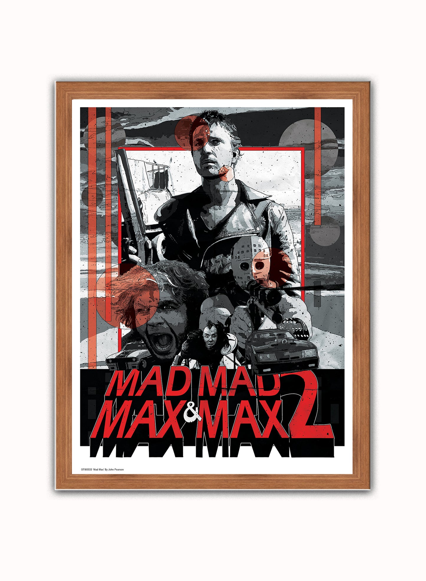 Mad Max Art Print Vintage Art Wall Art Print 40x30cm Dark Wood