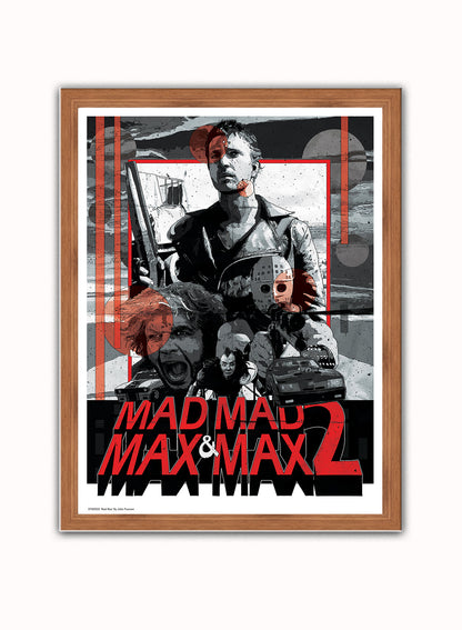 Mad Max Art Print Vintage Art Wall Art Print 40x30cm Dark Wood