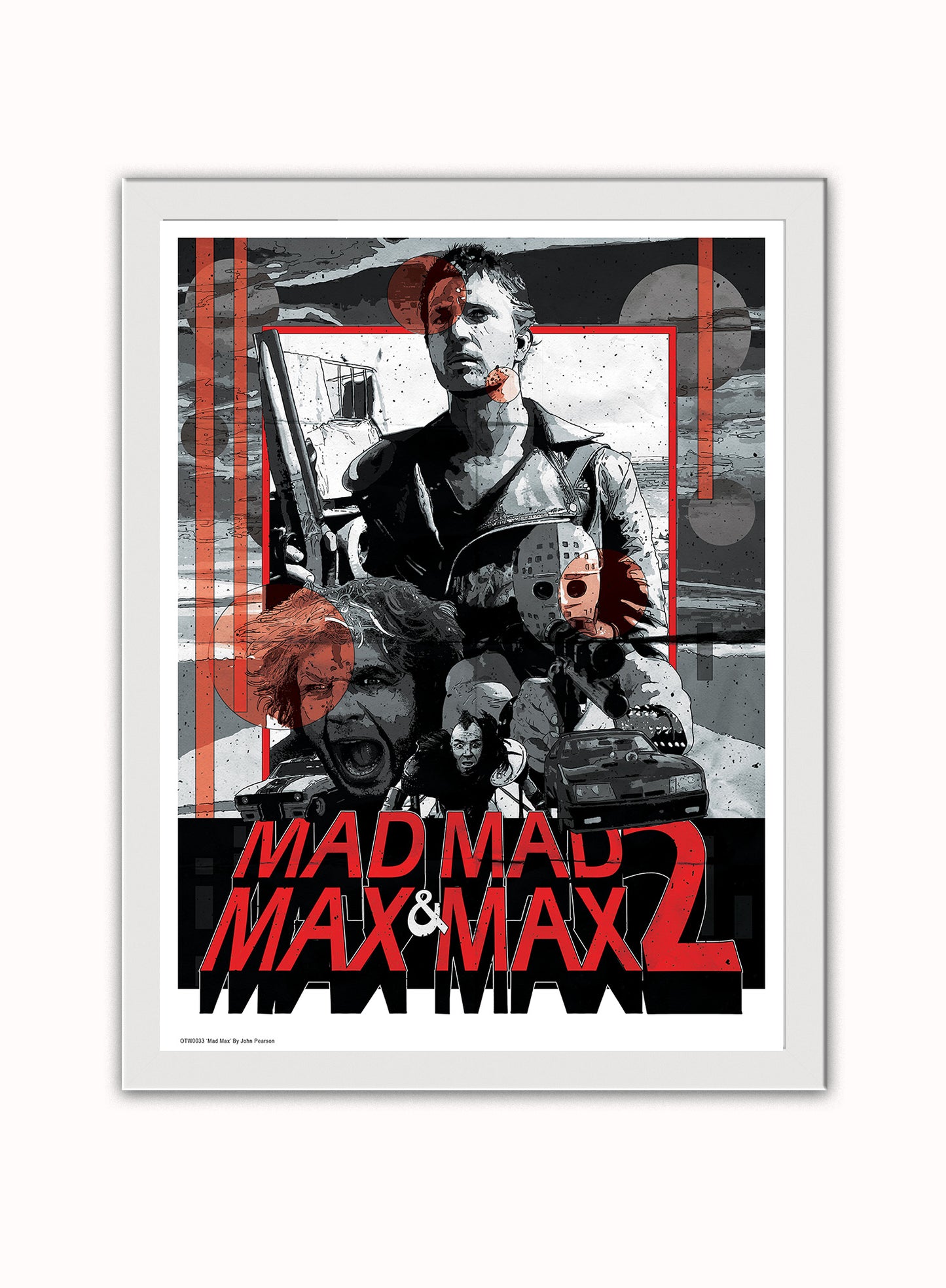 Mad Max Art Print Vintage Art Wall Art Print 40x30cm White Frame