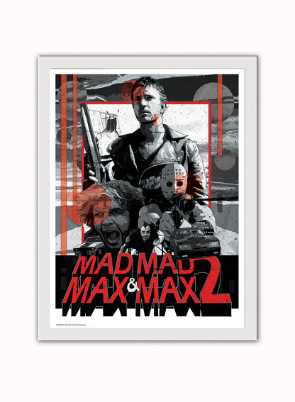 Mad Max Art Print Vintage Art Wall Art Print 40x30cm White Frame