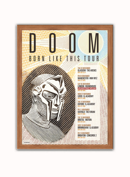 MF Doom Tour Poster Art Print 30x40m Vintage Poster Wall Art Print Dark Wood