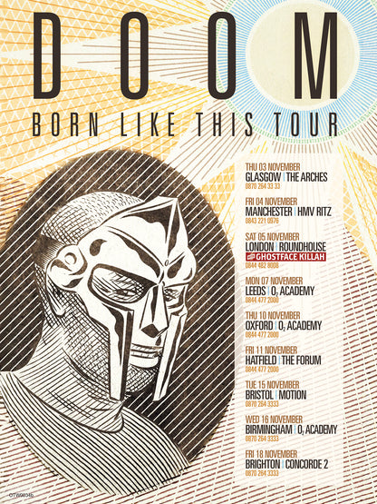 MF Doom Tour Poster Art Print 30x40m