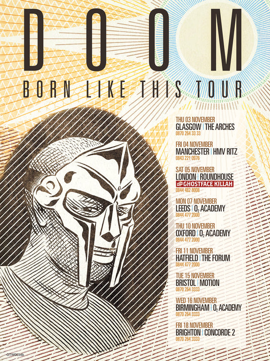 MF Doom Tour Poster Art Print 30x40m