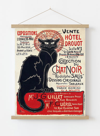 Chat Noir Art Poster Print by Th̩ophile-Alexandre Steinlen 1898 Vintage Poster Wall Art Print 30x40cm Hanger