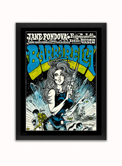 Barbarella Poster Art Print Vintage Poster Wall Art Print 30x40cm Black Frame