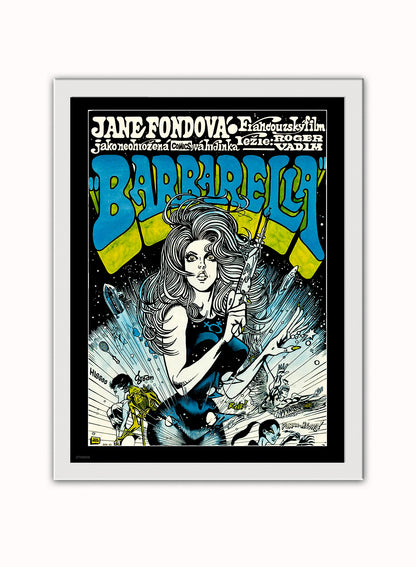 Barbarella Poster Art Print Vintage Poster Wall Art Print 30x40cm White Frame