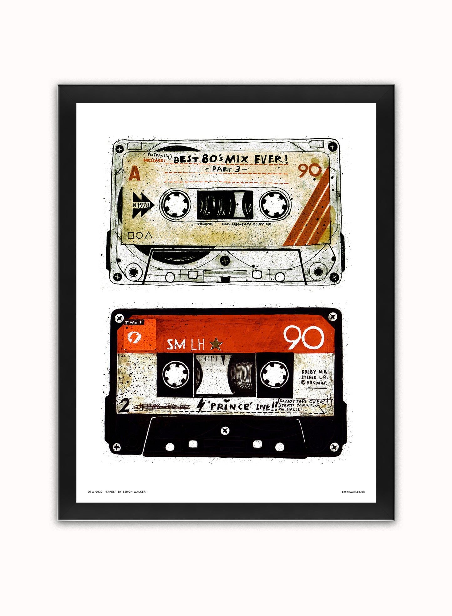 Tapes Pop Art Poster Art Print Vintage Poster Wall Art Print 30x40cm Black Frame