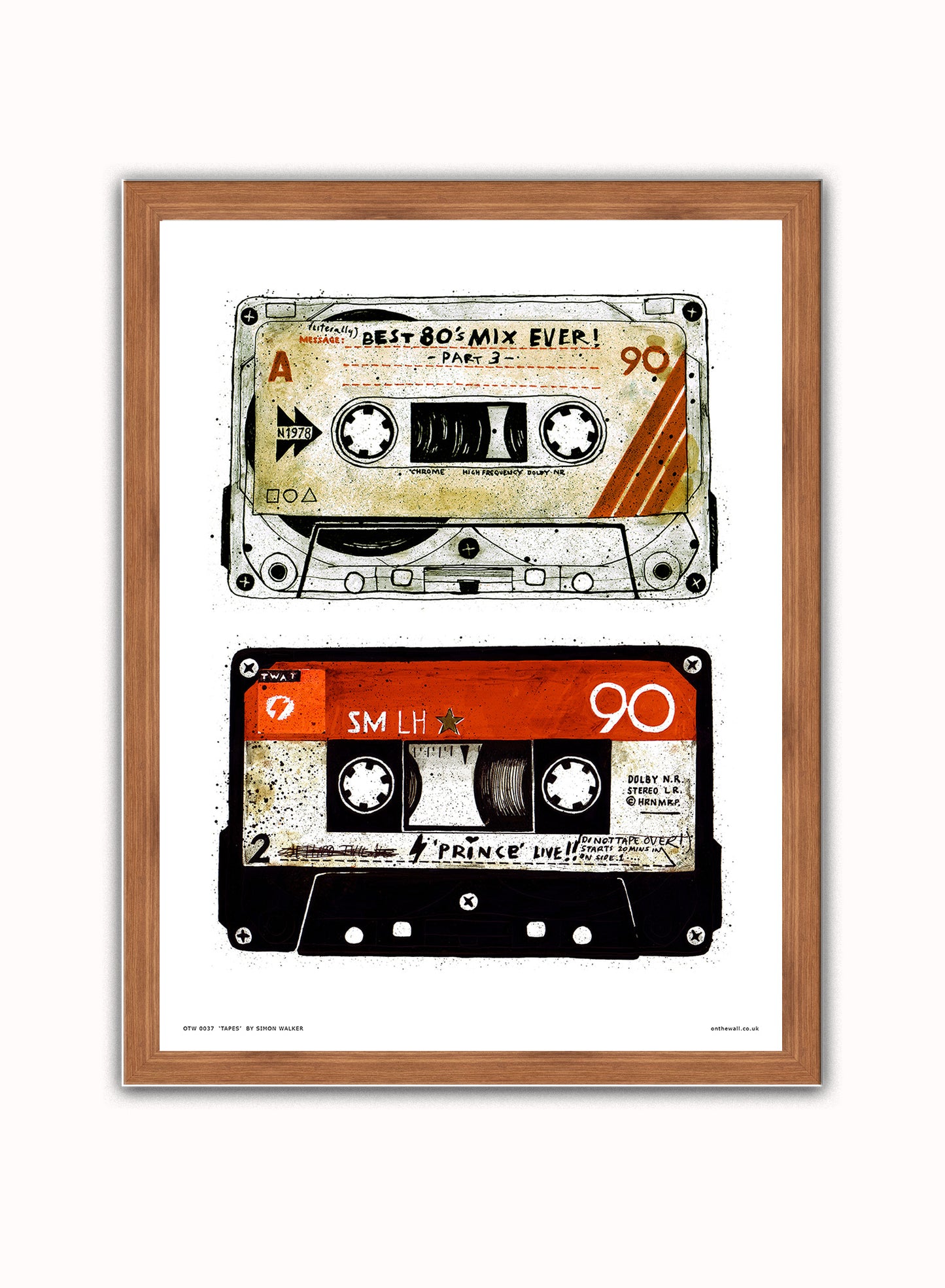 Tapes Pop Art Poster Art Print Vintage Poster Wall Art Print 30x40cm Dark Wood
