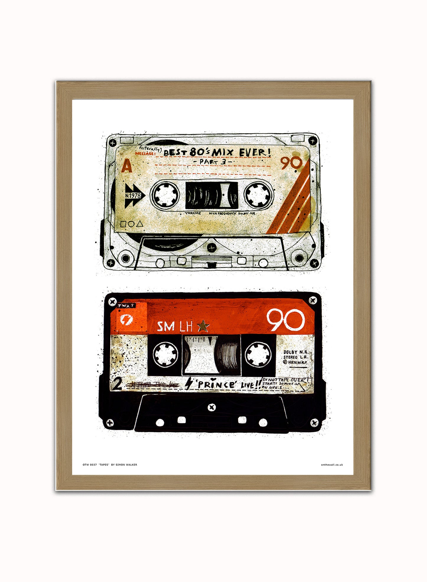 Tapes Pop Art Poster Art Print Vintage Poster Wall Art Print 30x40cm Light Wood