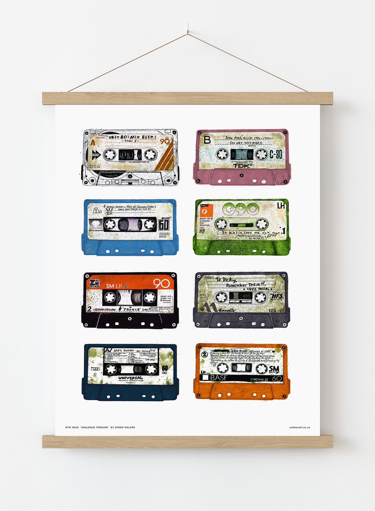 Analouge forever Cassette Tapes Poster Art Print Vintage Poster Wall Art Print 30x40cm Hanger