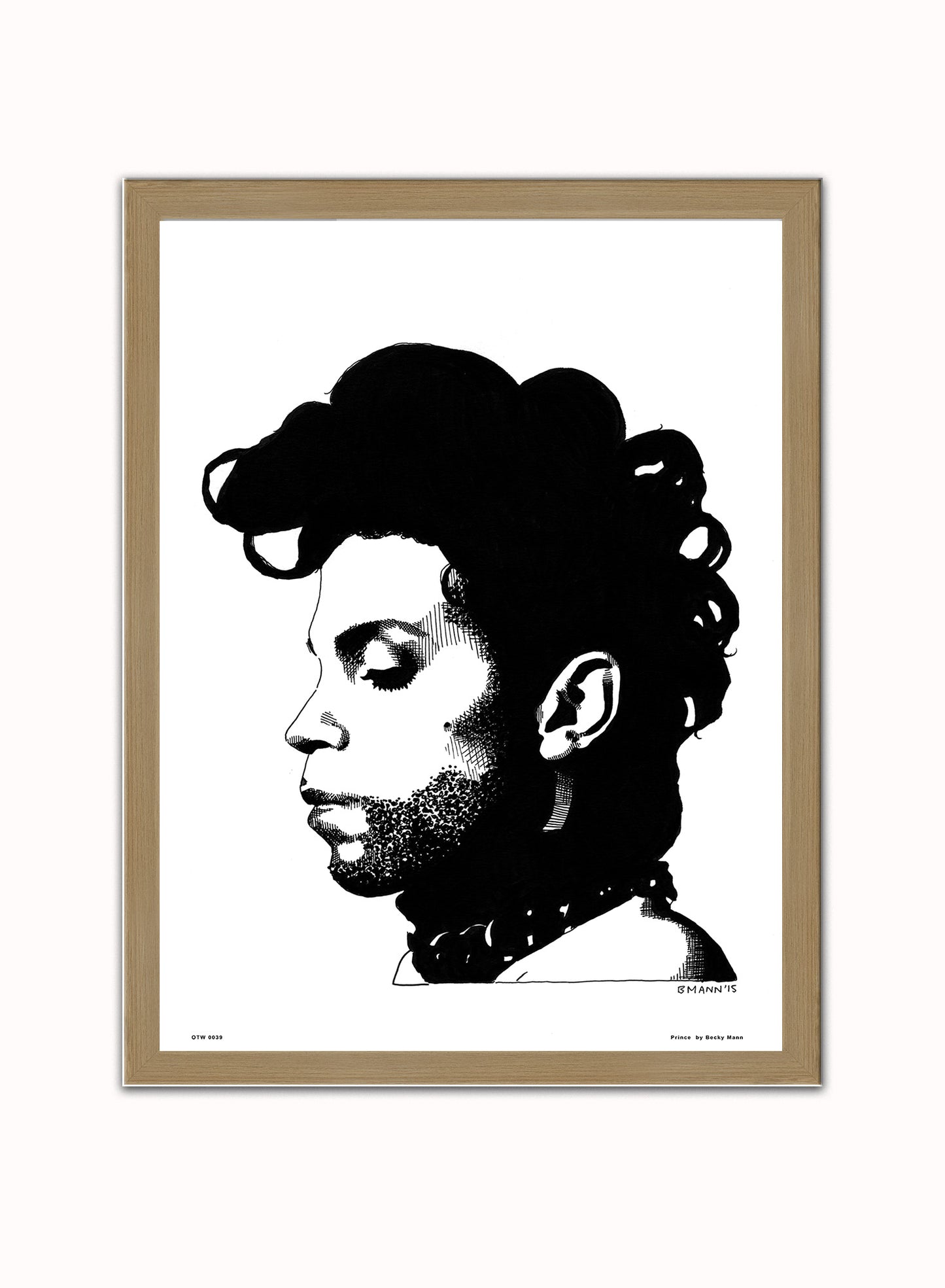 Prince by Becky Mann Poster Art Print Print – Becky Mann Poster Art Print Vintage Poster Wall Art 30x40cm Light Wood