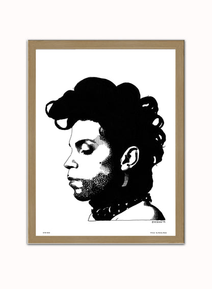 Prince by Becky Mann Poster Art Print Print – Becky Mann Poster Art Print Vintage Poster Wall Art 30x40cm Light Wood