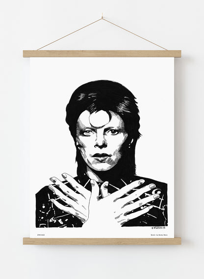 David Bowie by Becky Mann Poster Art Print Print – Becky Mann Poster Art Print Vintage Poster Wall Art 30x40cm Hanger