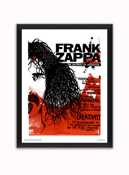 Frank Zappa Poster Art Print Vintage Poster Wall Art Print 30x40cm Black Frame