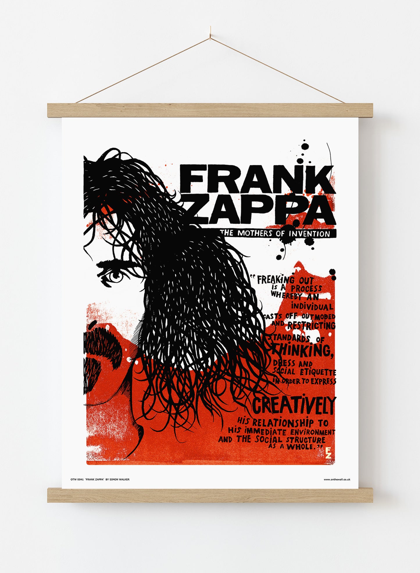Frank Zappa Poster Art Print Vintage Poster Wall Art Print 30x40cm Hanger