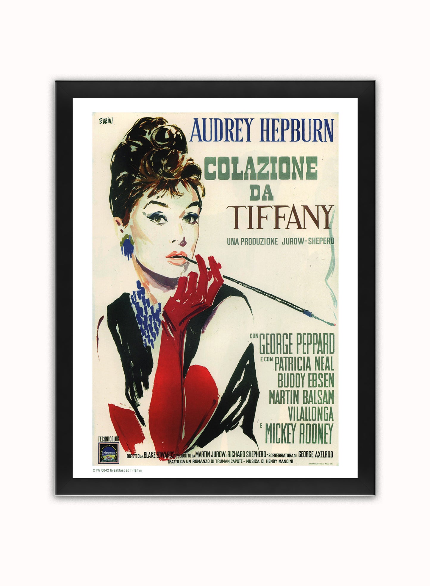 Breakfast at Tiffanys 1950 Poster Art Print Vintage Poster Wall Art Print 30x40cm Black Frame