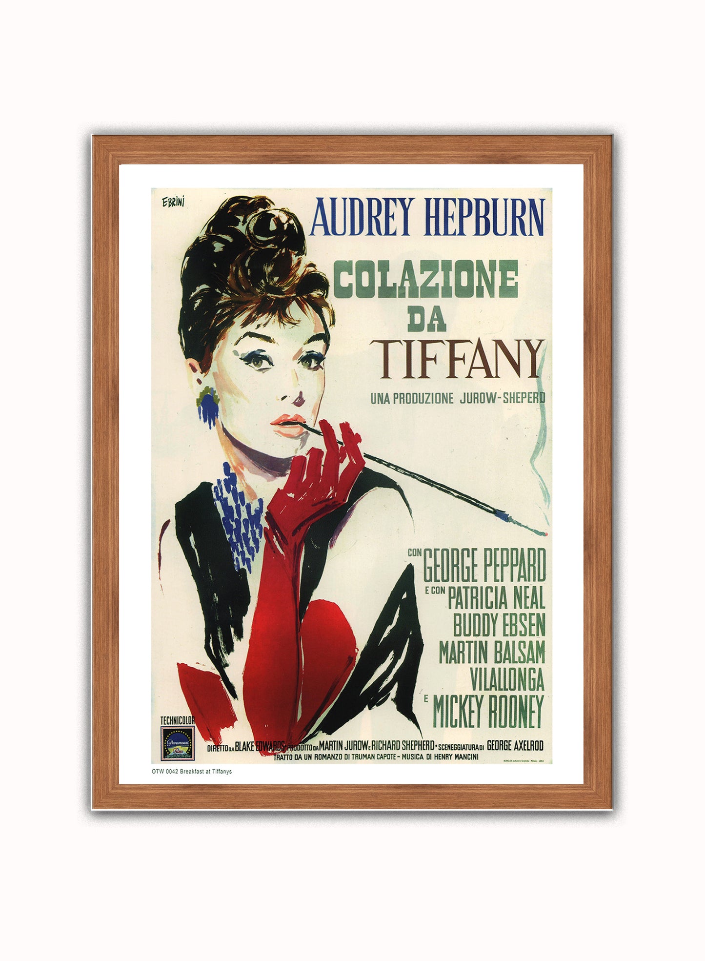 Breakfast at Tiffanys 1950 Poster Art Print Vintage Poster Wall Art Print 30x40cm Dark Wood