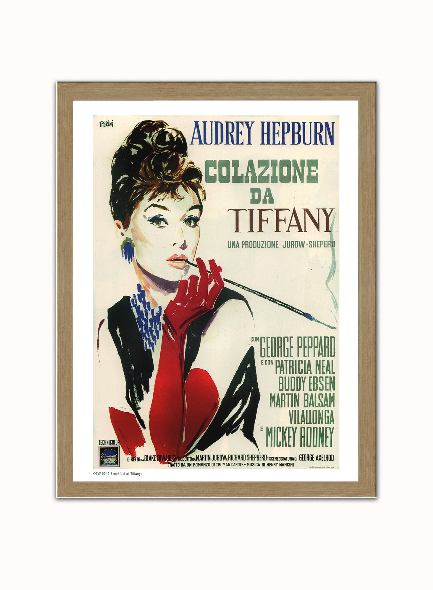 Breakfast at Tiffanys 1950 Poster Art Print Vintage Poster Wall Art Print 30x40cm Light Wood