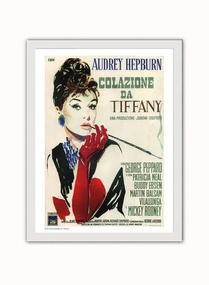Breakfast at Tiffanys 1950 Poster Art Print Vintage Poster Wall Art Print 30x40cm White Frame