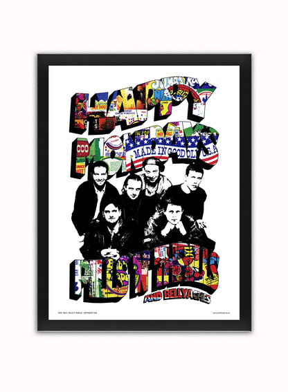 Happy Mondays Pills N Thrills Poster Art Print Vintage Poster Wall Art Print 30x40cm Black Frame