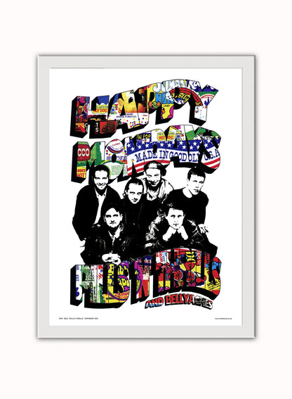 Happy Mondays Pills N Thrills Poster Art Print Vintage Poster Wall Art Print 30x40cm White Frame