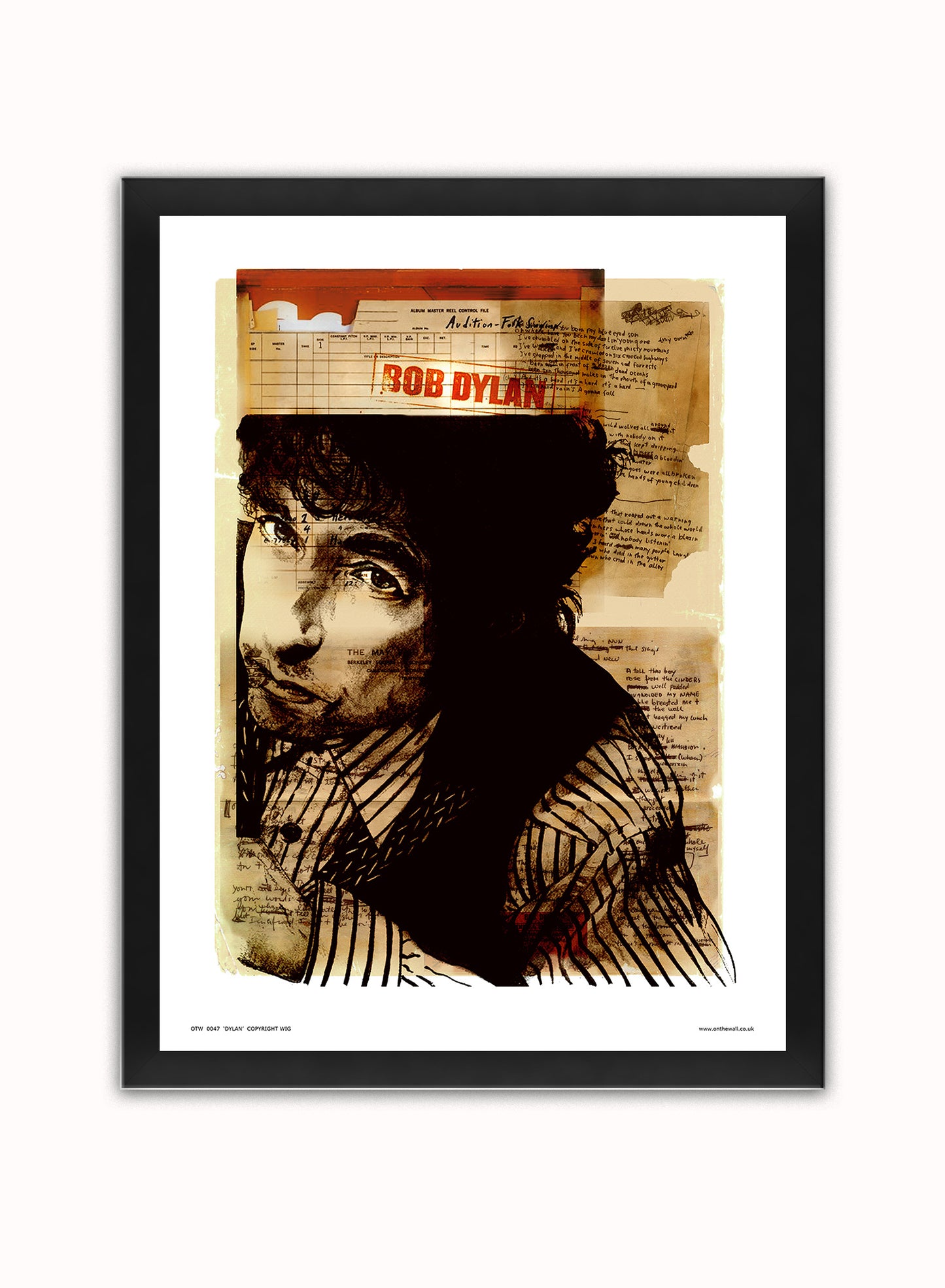 Bob Dylan Poster Art Print Vintage Poster Wall Art Print 30x40cm Black Frame
