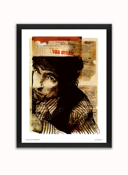 Bob Dylan Poster Art Print Vintage Poster Wall Art Print 30x40cm Black Frame