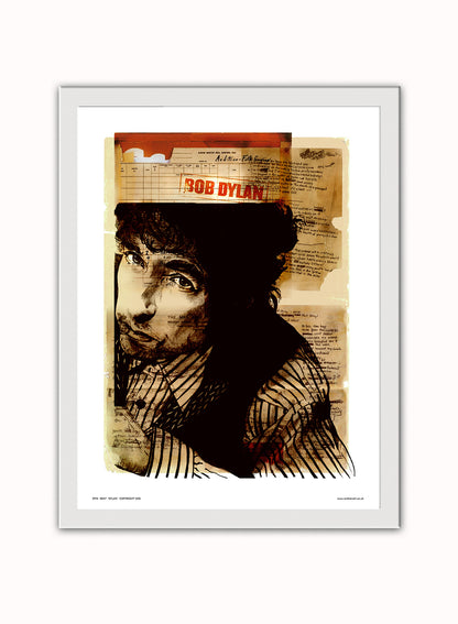 Bob Dylan Poster Art Print Vintage Poster Wall Art Print 30x40cm White Frame