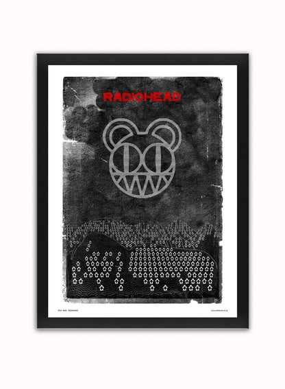 Radiohead Poster Art Print Vintage Poster Wall Art Print 30x40cm Black Frame
