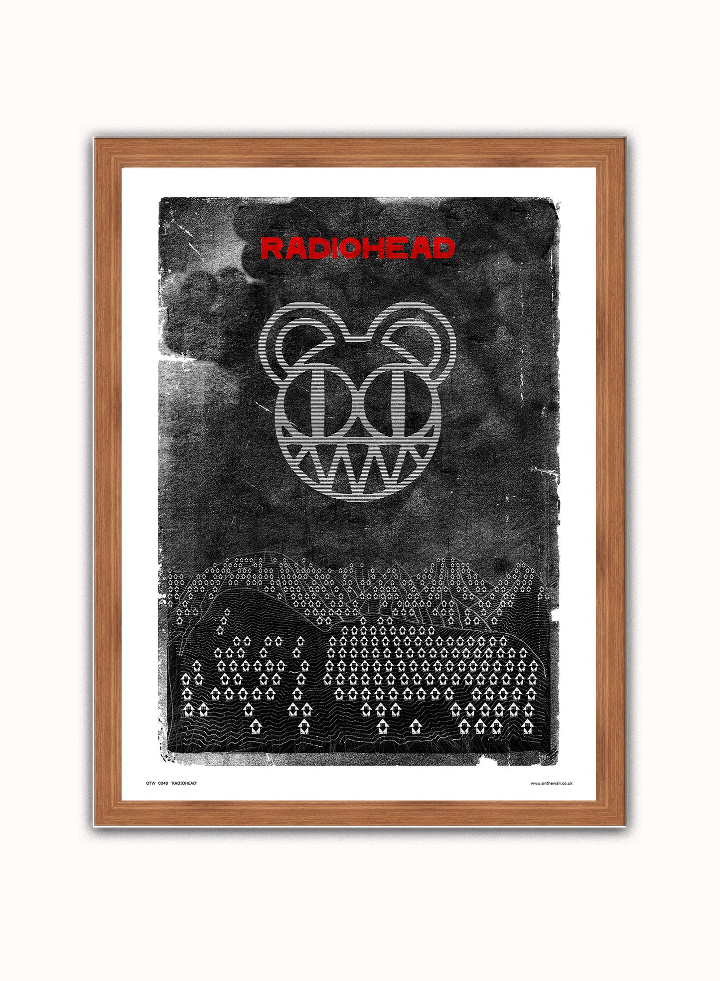 Radiohead Poster Art Print Vintage Poster Wall Art Print 30x40cm Dark Wood