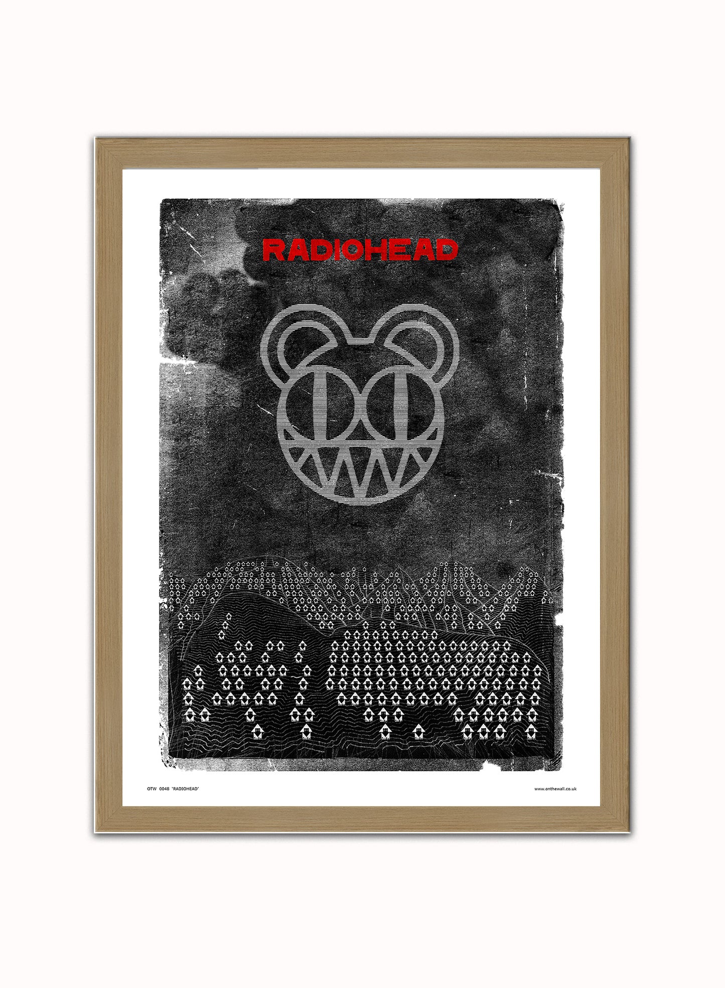 Radiohead Poster Art Print Vintage Poster Wall Art Print 30x40cm Light Wood