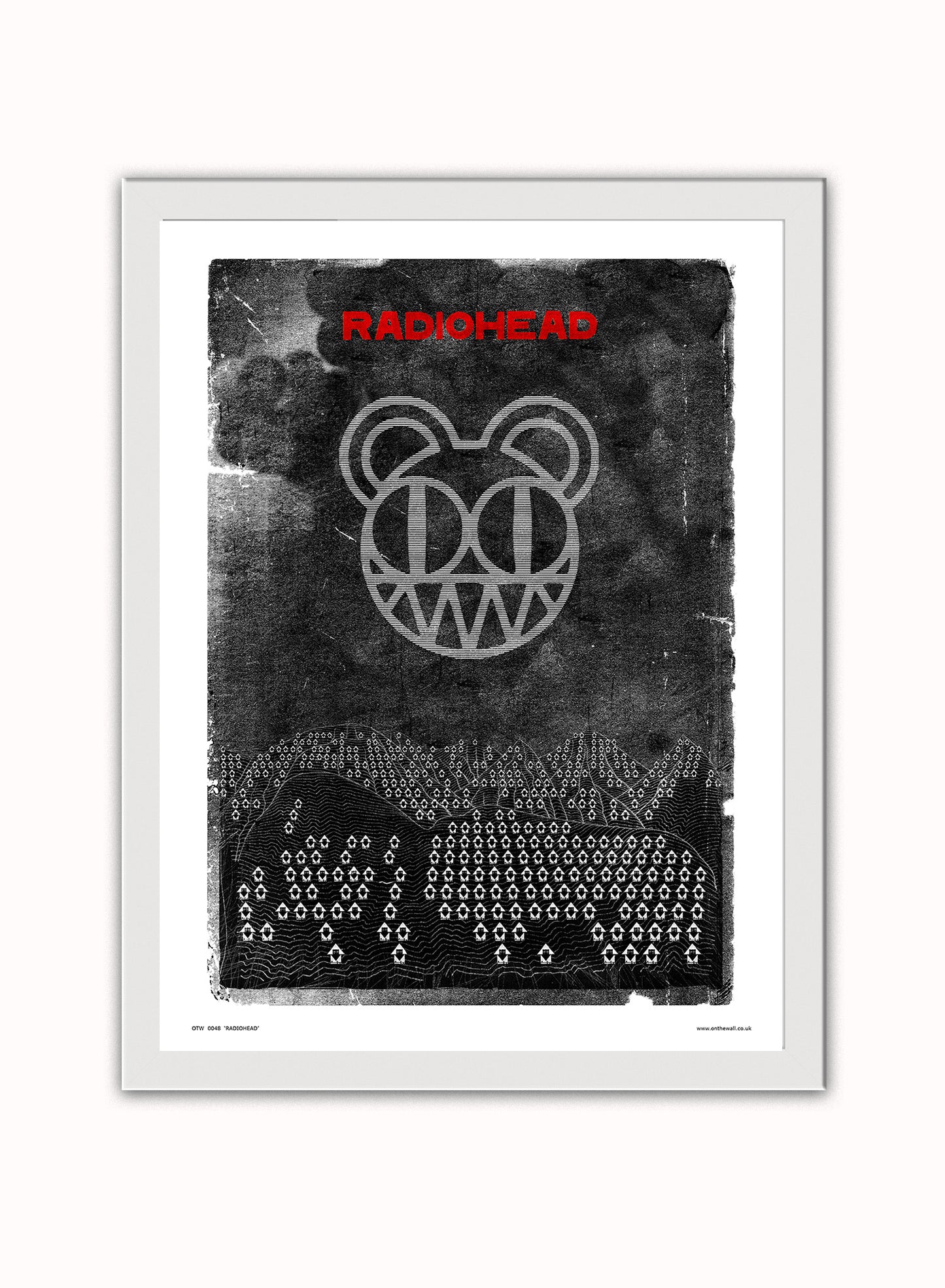Radiohead Poster Art Print Vintage Poster Wall Art Print 30x40cm White Frame